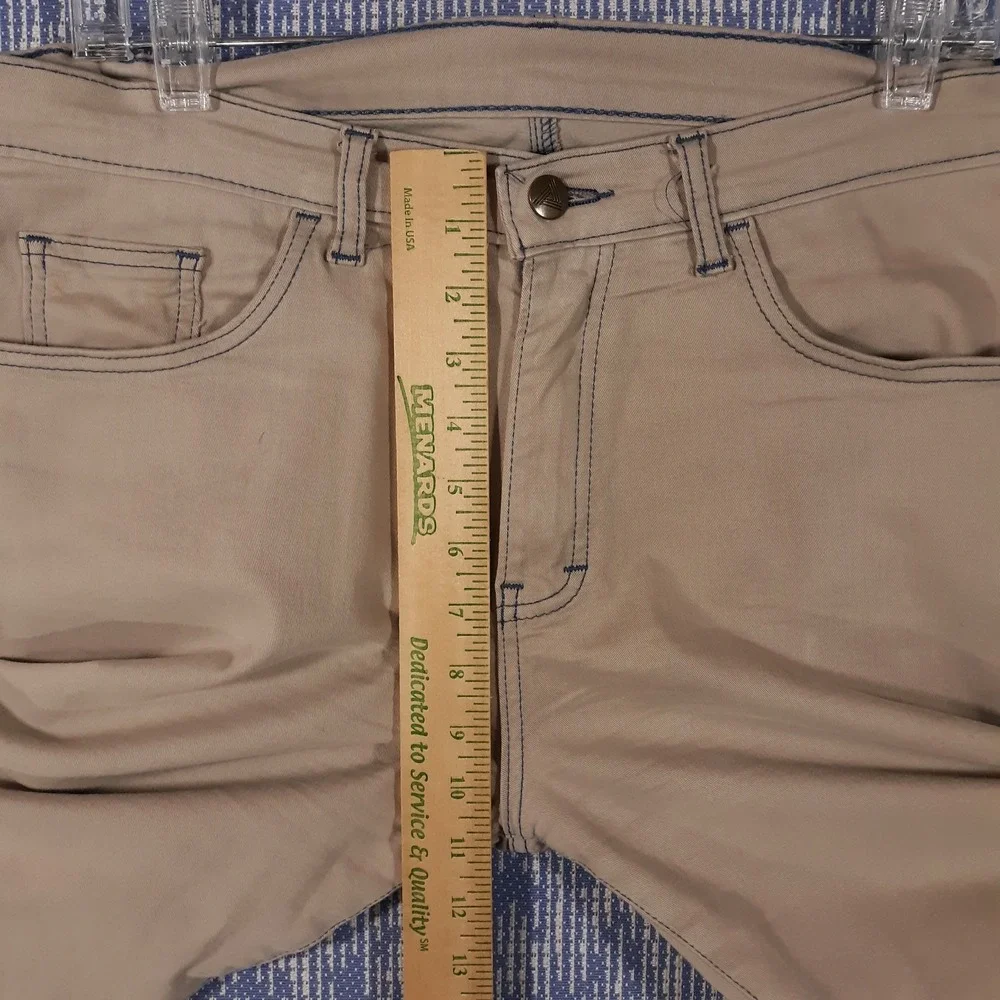 Blue Delta Chino Pants Mens Size Waist 34 Inseam 27.5 Beige Flat Front